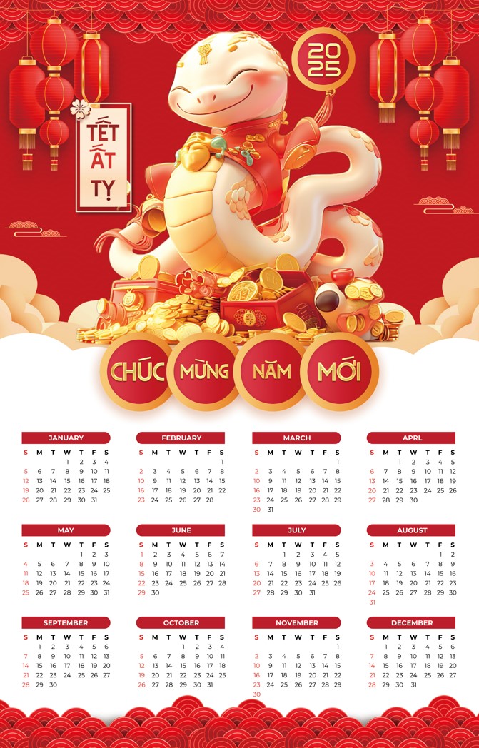 Banner poster calendar lịch chúc mừng năm mới, happy new year lucky money tet holiday đèn lồng đỏ, poster tết - piklabvip3542